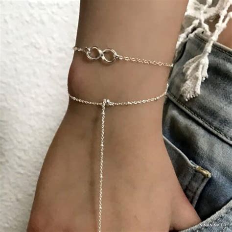 Bracelet Argent Signe Infini Fin Et Minimaliste Femme Ninanina