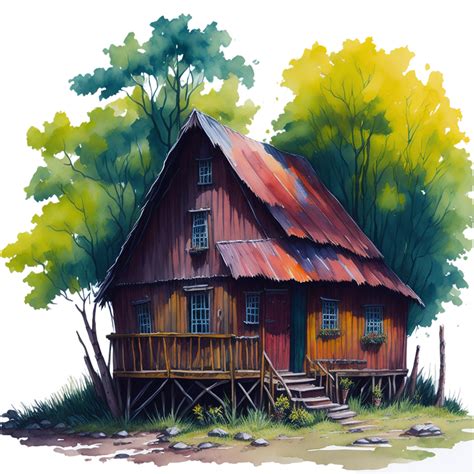 Watercolor House Watercolor Hut Watercolor 26799983 Png