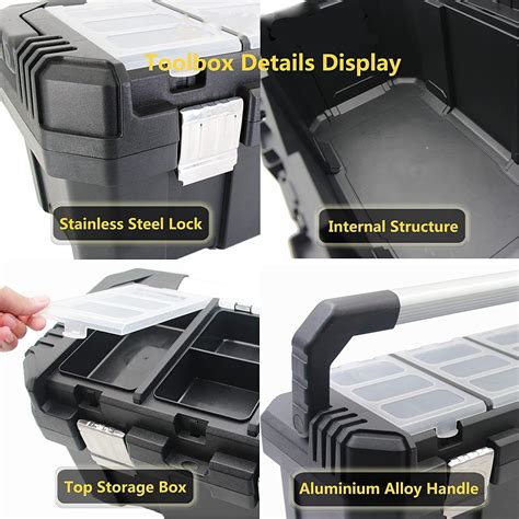 Plastic Tool box with Removable Tray - FOXWOLL