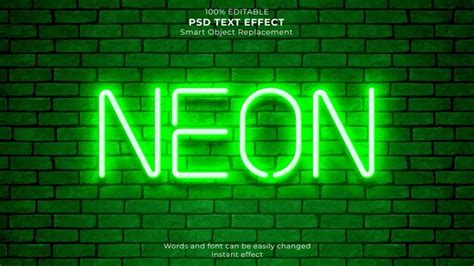 Premium Psd Green Neon Text Effect