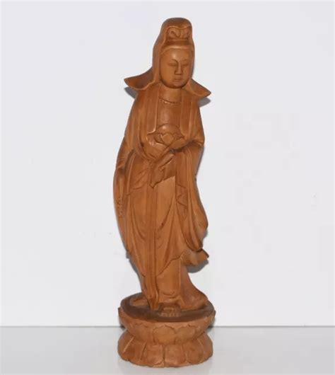 ART D ASIE statue chinoise en bois sculpté représentant une femme EUR