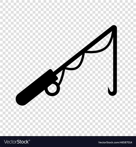 Fishing rod silhouette icon Royalty Free Vector Image