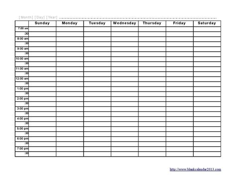 5 Day Appointment Schedule Template - Example Calendar Printable