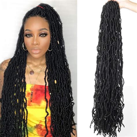 Buy 36 Inch New Faux Soft Locs Crochet Braids Hair Pre Looped Synthetic