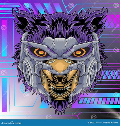 Head Mecha Detailed Vector Illustration CartoonDealer 255765561