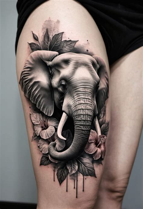 Realistic Elephant Tattoo Design | Stable Diffusion Online