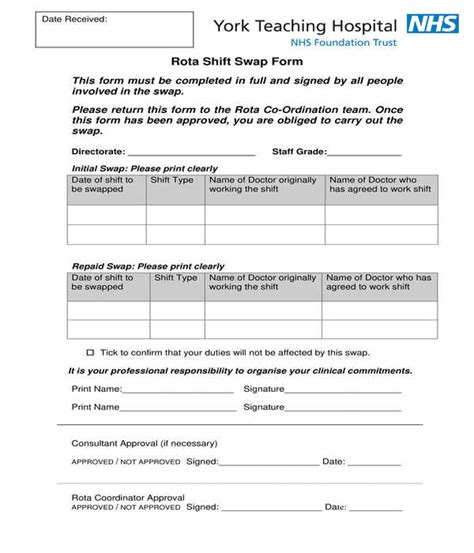 Printable Employee Shift Swap Form Template Free Templates Printable