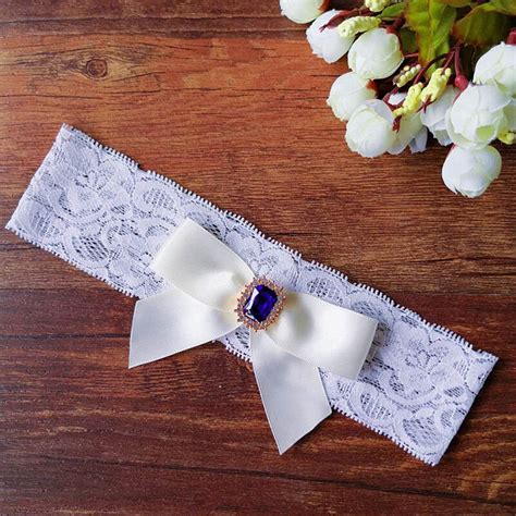 Wedding Vintage Garter Something Blue Rhinestone Garter Belt Bridal