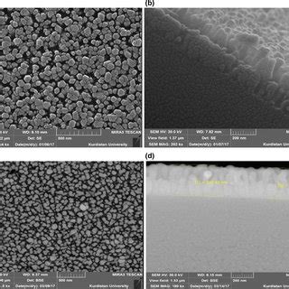 Fe Sem Image Of The As Grown Zno Nrs Cuse A Top View Image B Cross