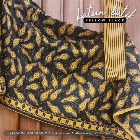 Jual Kain Batik Solo Alusan Bulu Mrak Kuning Hitam Shopee Indonesia