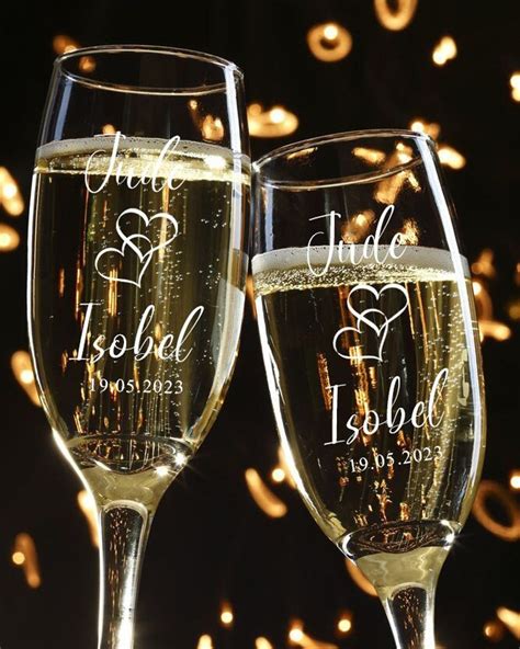 Champagne Flutes Personalized Wedding Ts Set Of 2 Mr Etsy