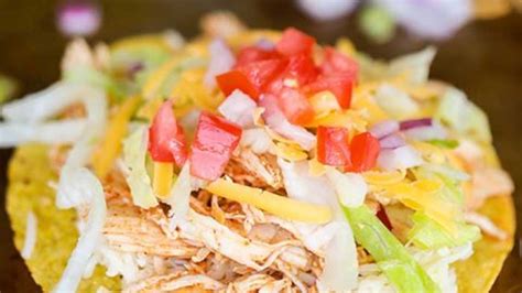 Crock Pot Chicken Tostadas Recipe Easy Chicken Tostadas