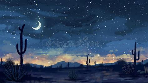 Night Sky Painting with Stars and Crescent Stock Photo - Image of ...