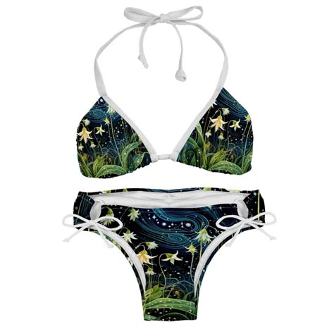 Starry Plants Detachable Sponge Adjustable Strap Bikini Set Two Pack