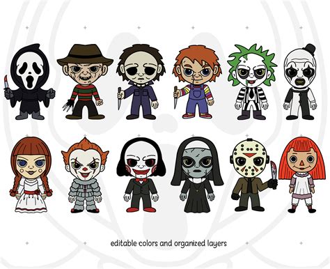 Halloween Character Svg Bundle Horror Character Svg Etsy France