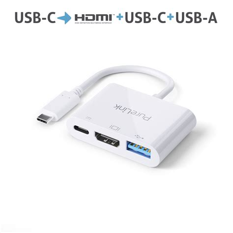 Premium Active 4K USB C Multimedia Portsaver Adapter weiß PureLink