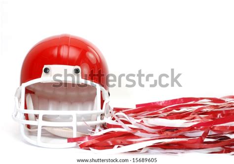 Red Football Helmet Pom Poms Isolated Stock Photo 15689605 Shutterstock