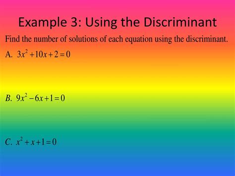 Ppt Section The Quadratic Formula The Discriminant Powerpoint