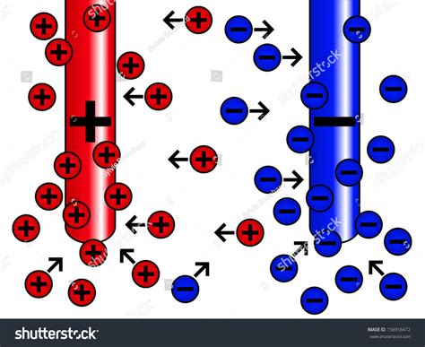 Electrolysis Diagram Positive Negative Charges Moving Stock ...