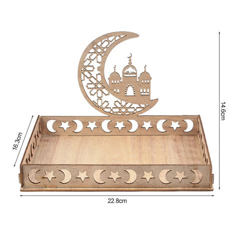 Holz Eid Mubarak Tablett Perfekte Dekoration F R Ramadan Geschenke