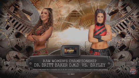 WWE 2K23 DR Britt Baker DMD Vs Bayley Raw Womens Title AEW Full Gear