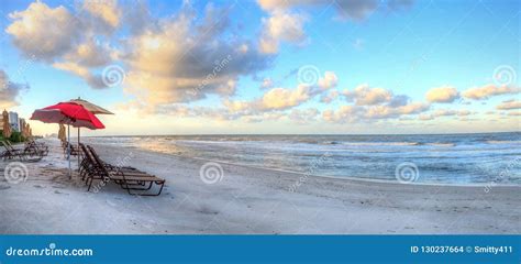 Sunrise Over the White Sand of Vanderbilt Beach in Naples Stock Photo ...