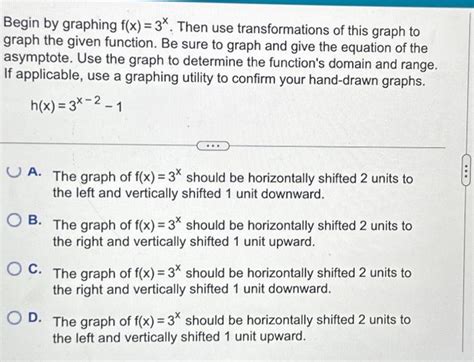 Solved Begin By Graphing F X X Then Use Transformations Chegg