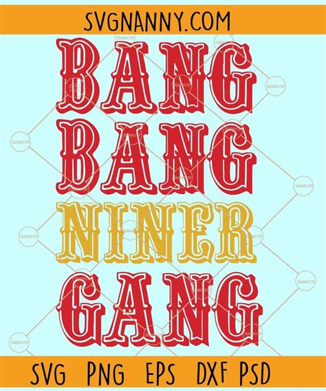 49ers Bang Bang Niner SVG, 49ers SVG, Bang Bang Niner Gang SVG in 2023 | Bangs, Svg, 49ers