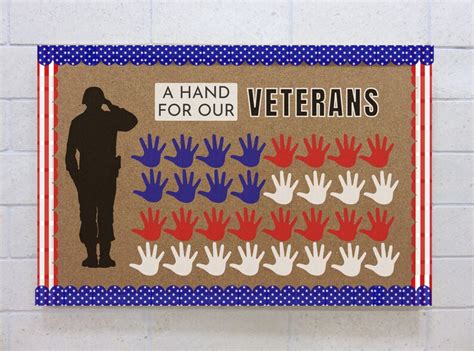 Veteran's Day Bulletin Board Idea Printable Bulletin Board Kit A Hand ...