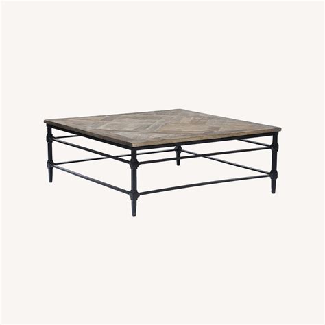 Pottery Barn Parquet Square Reclaimed Wood Coffee Table Aptdeco