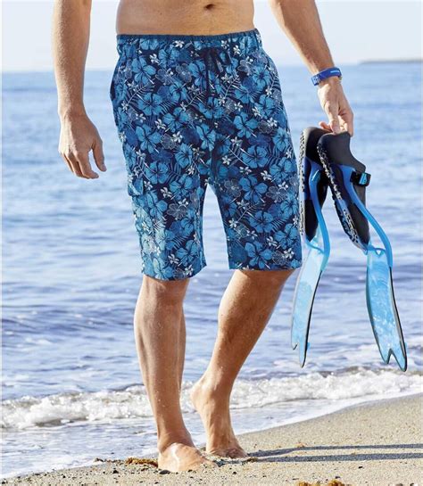 Men's Blue Floral Swimming Shorts | Atlas For Men