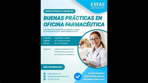 Curso Intensivo En Buenas Pr Cticas De Oficina Farmac Utica Bpof Youtube