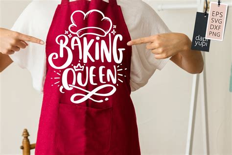 Funny Apron Quotes Baking Queen Kitchen Svg Lettering