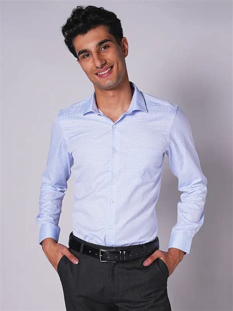 Shop Inspiro Men Slim Fit Textured Formal Shirt