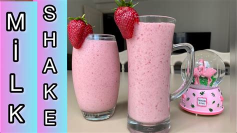 ÇİLEKLİ MİLKSHAKE TARİFİ4 DAKİKADA HAZIR Evde Milkshake Nasıl Yapılır