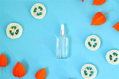 Flat Lay Composition With Cosmetic Products On Color Background Stock