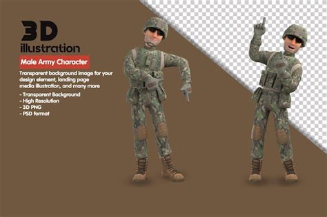 Premium Psd D Male Army Character D Render Character D Rendering Psd