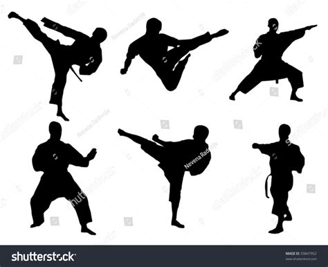 Karate Poses Stock Vector 59847952 - Shutterstock