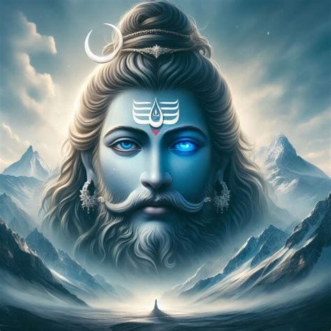 Premium Photo Lord Mahadev Blue Eye Festival Image