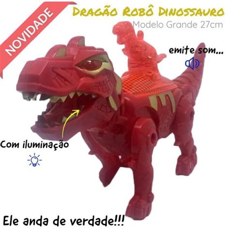 Dinossauro Drag O Trex Rob Que Anda Acende Luz Som Toyk