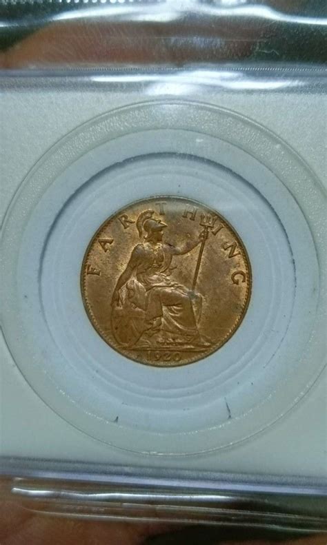 1 Farthing George V 1920 AU UNC Condition Hobbies Toys