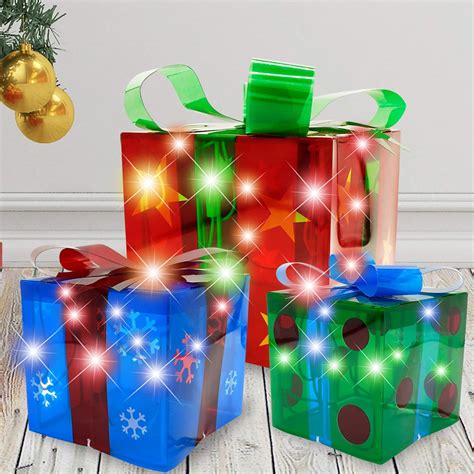 Amazon Joiedomi Christmas Light Gift Boxes D Cor Set Of