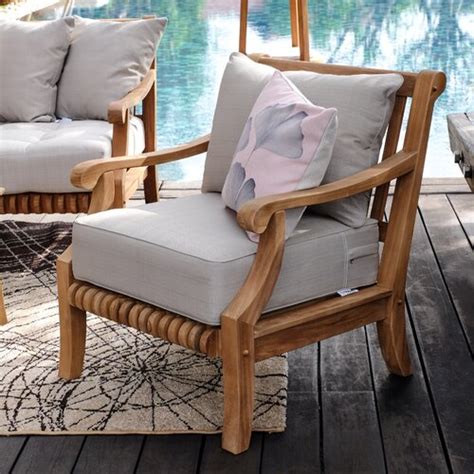 Jo Teak Outdoor Lounge Chair With Cushions And Reviews Birch Lane