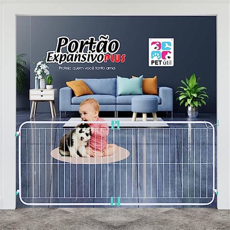 Grade Portão Pet Proteção Extensivo Expansivo 99 A 165cm Cão Segurança