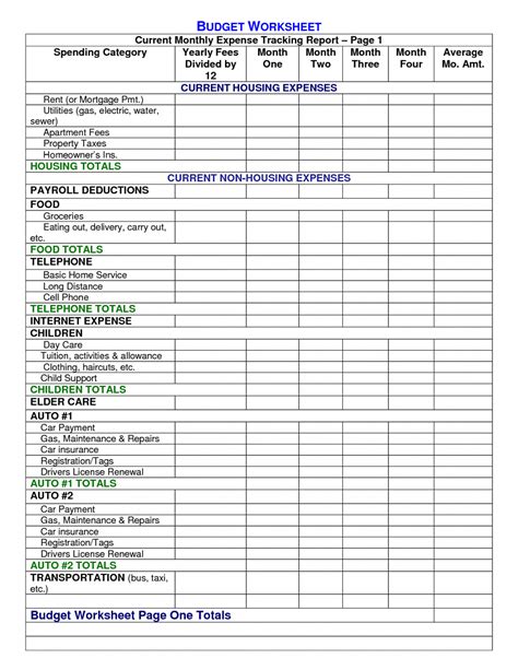 Household Bills Spreadsheet Uk — Db