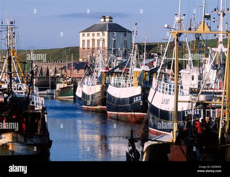 Eyemouth Harbour Scotland Uk Harbor Port Fishing Boats Travel Tourism