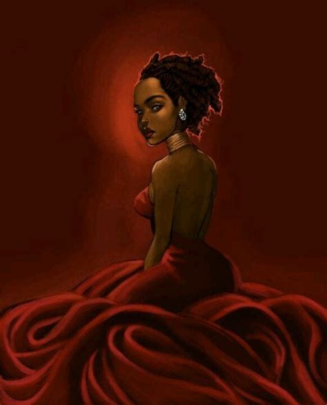 Red Dress Black Love Art Afro Art African American Art