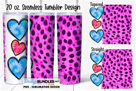 Pink Leopard With Hearts Seamless 20 Oz Tumbler Sublimation