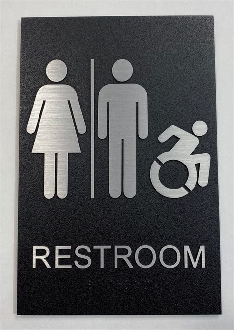 Metal All Gender Restroom Sign • Modified Isa