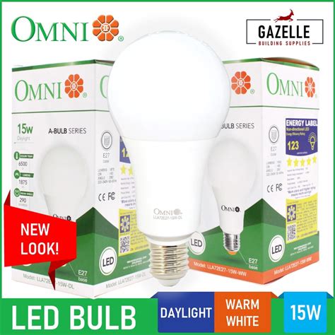 Omni Led Lite A72 Light Bulb E27 Warm White Daylight 15 Watts Shopee Philippines